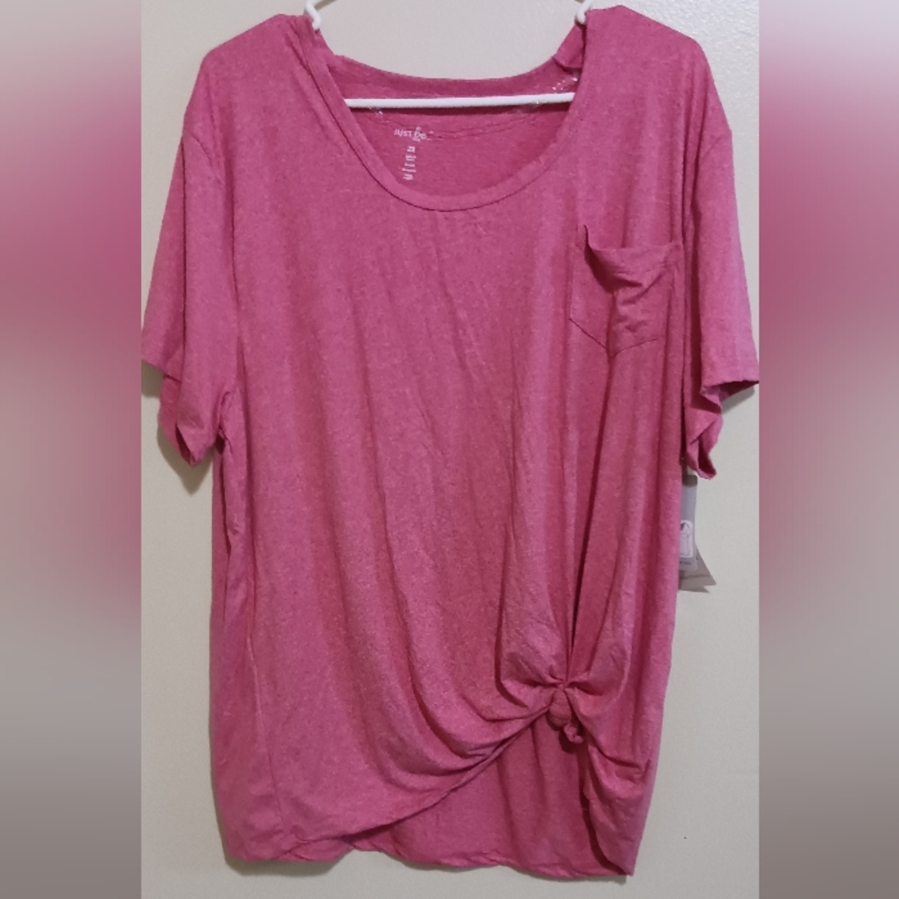 Women's Pink Knot Front Top